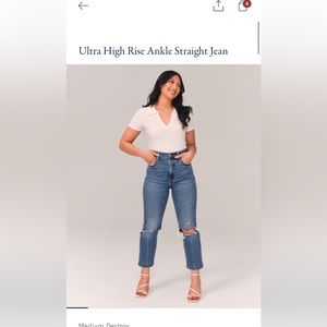Abercrombie ultra high rise ankle straight jeans